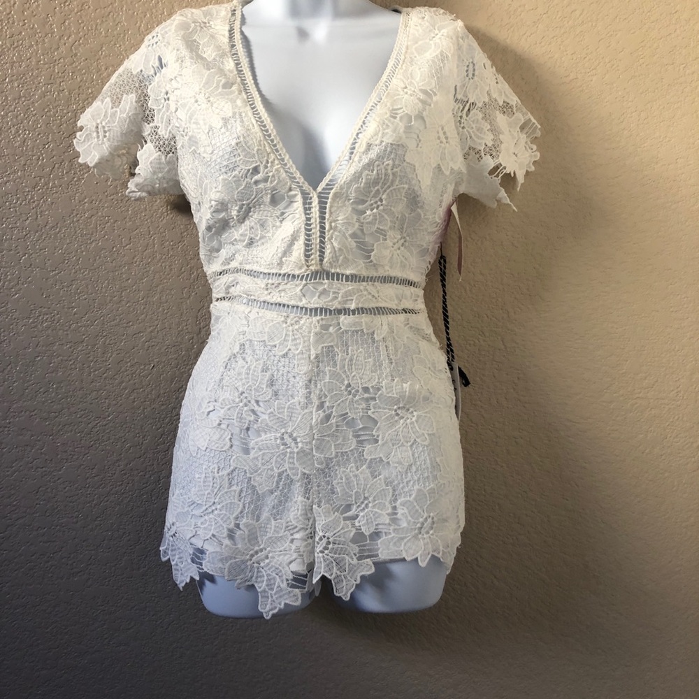 White lace Romper